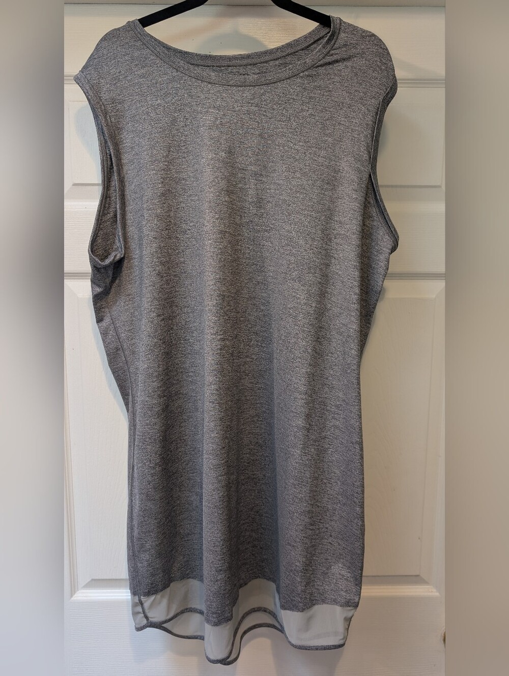 Athleta Women's Heather Gray Stretch T-Shirt Dress Size XL Polyester Blend cthny